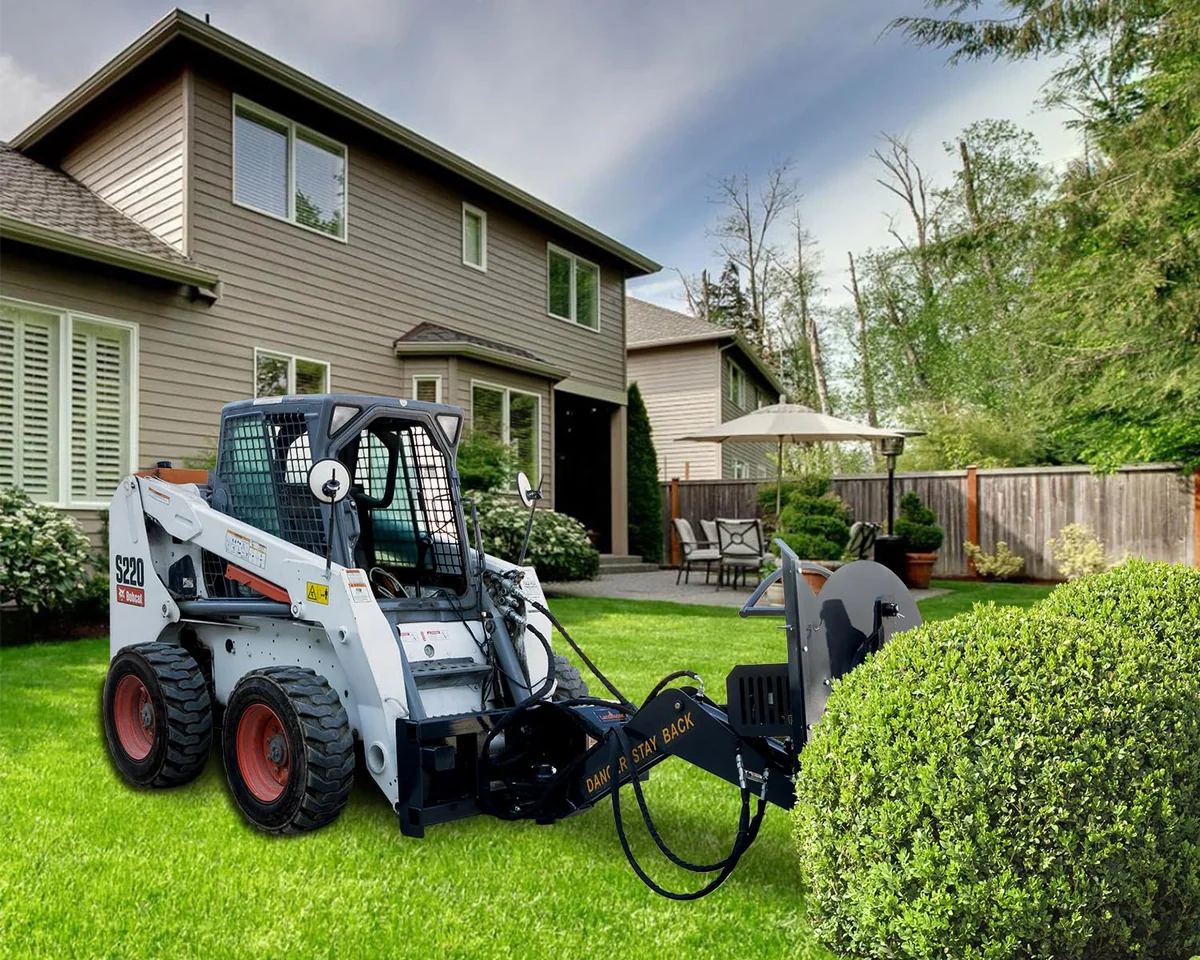 Landhonor Lawn Mower 42" Brush Cutter Side Tree Pruner Skid Steer Attachment Heavy Duty,3 Hoses connectors for Gardin, Farm and Ranch, Landscaping